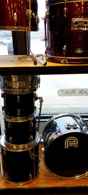 Used Percussion Plus PERCUSSION PLUS 5 PC SHELL PK Drum Kit Black 22" Kick Drum 41116-S000044330 Vist Large View of Product Image Which is Used Percussion Plus PERCUSSION PLUS 5 PC SHELL PK Drum Kit Black 22" Kick Drum