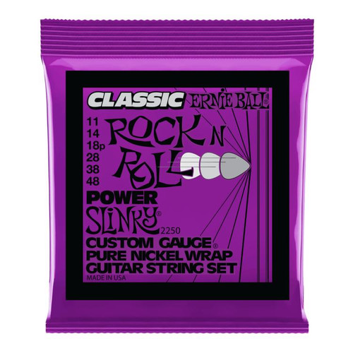 Vist Large View of Product Image Which is New Ernie Ball Power Slinky Classic Rock n Roll Pure Nickel Wrap Electric Guitar Strings 11-48 Gauge