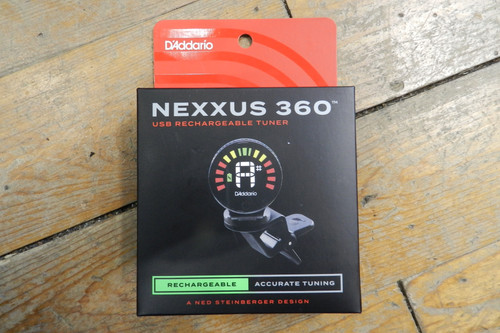 New D'Addario Nexxus 360 Rechargable Tuner 40105-DAD-PW-CT-26