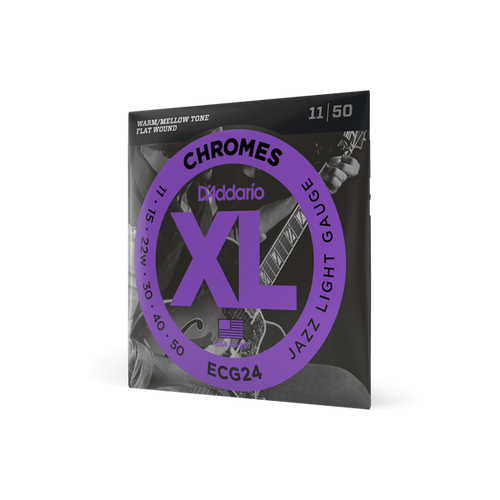 Vist Large View of Product Image Which is New D'Addario ECG24 11-50 Jazz Light, XL Chromes Flatwound Electric Guitar Strings