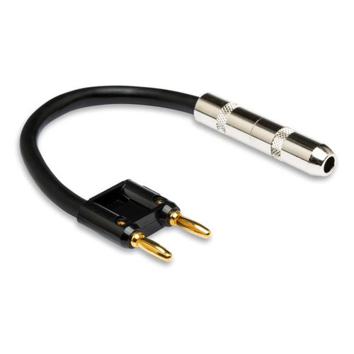 Vist Large View of Product Image Which is New Hosa Speaker Adaptor, 1/4 in TS to Dual Banana Black