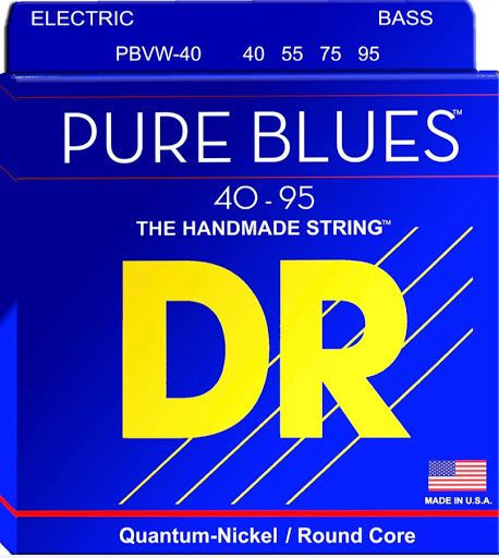 Vist Large View of Product Image Which is New DR PBW-40 Victor Wooten Signature Pure Blues Quantum Nickel Round Core Bass Strings 40-95