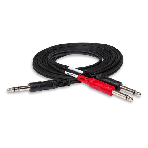 Vist Large View of Product Image Which is New Hosa Hosa Insert Cable - 1/4 inch TRS Male to Dual 1/4 inch TS Male - 3 foot