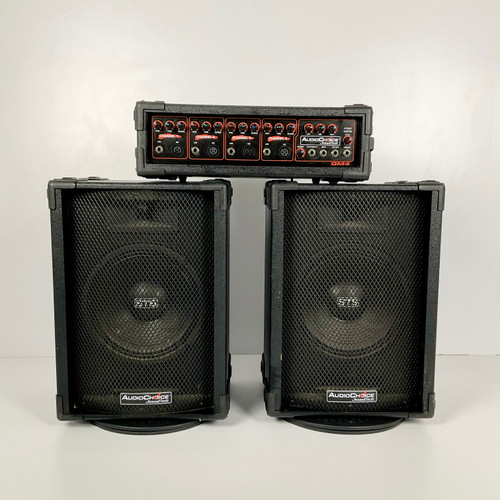 Used Audio Choice QM4 Powered Mixer and C100 Speaker Pair 41103-S000053206