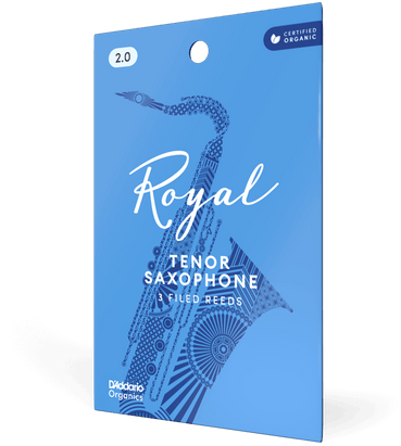 Vist Large View of Product Image Which is New Rico Royal Organic Tenor Saxophone Reeds Strength 2.0, Individually-Sealed, 3-Pack