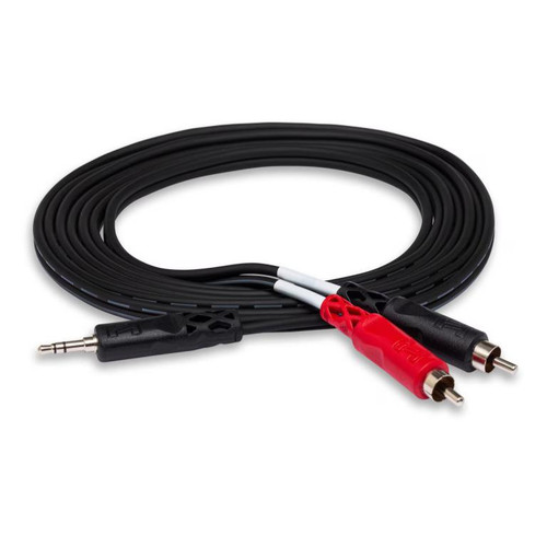 Vist Large View of Product Image Which is New Hosa CMR-210 Stereo Breakout Cable - 3.5mm TRS Male to Left and Right RCA Male - 10 foot
