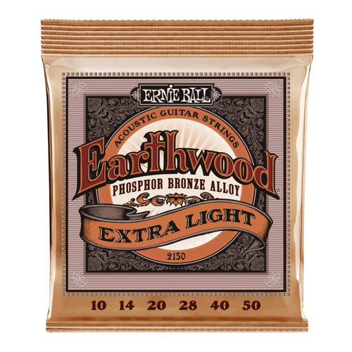 Vist Large View of Product Image Which is New Ernie Ball Extra Light Earthwood Phosphor Bronze Acoustic Guitar Strings 10-50 Gauge