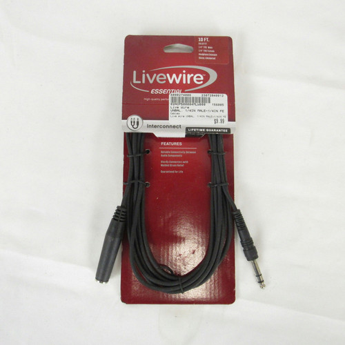 Vist Large View of Product Image Which is Live Wire UNBAL. 1/4IN MALE-1/4IN FEMALE 10FT