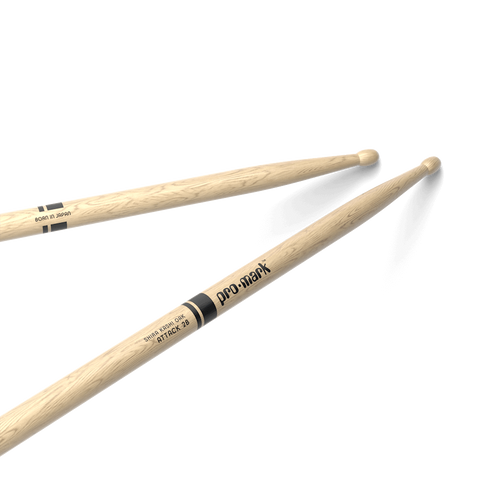 Vist Large View of Product Image Which is New Promark Classic Attack 2B Shira Kashi Oak Drumsticks, Oval Wood Tip