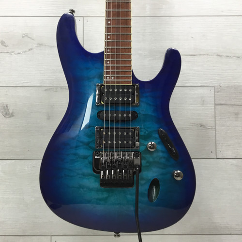 Used Ibanez S670QM Electric Guitar - Sapphire Blue 40051-S000112133