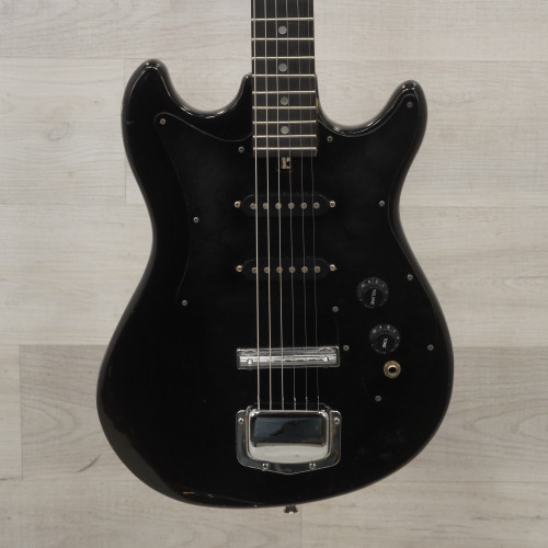 Used Harmony H-804 Vintage Double Cutaway Electric Guitar Black 40015-S000317633