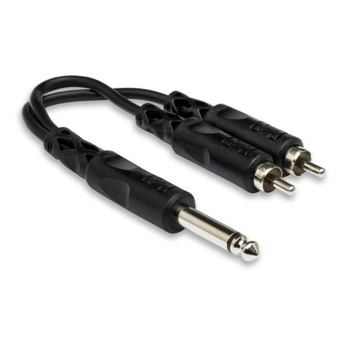 Vist Large View of Product Image Which is New Hosa Y Cable, 1/4 in TS to Dual RCA
