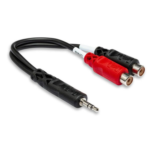 Vist Large View of Product Image Which is New Hosa Stereo Breakout, 3.5 mm TRS to Dual RCAF