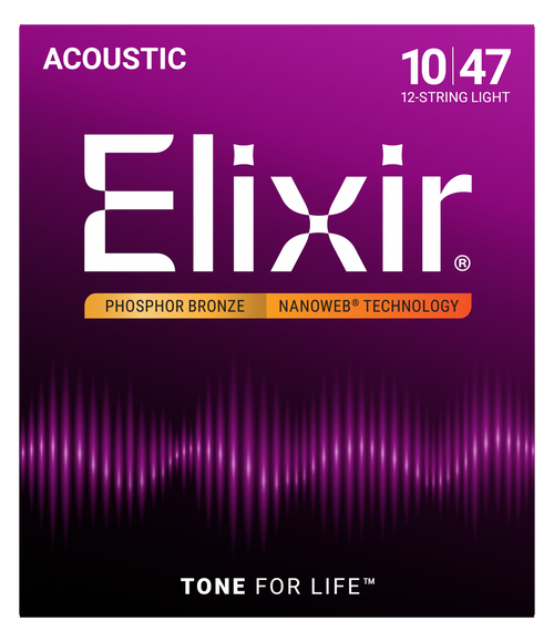 Vist Large View of Product Image Which is New Elixir NanoWeb Acst 12-String 10-47 Extra Light