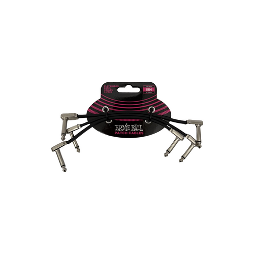Vist Large View of Product Image Which is New ERNIE BALL FLAT RIBBON PATCH CABLE 6 INCH 3-PACK