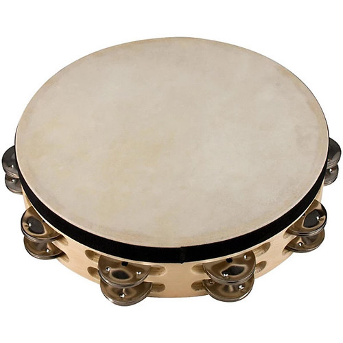 Vist Large View of Product Image Which is New Baja Double Row Steel Tambourine 10"
