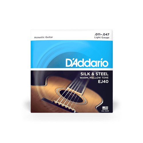 Vist Large View of Product Image Which is New D'Addario EJ40 Light Silk & Steel Acoustic Guitar Strings 11-47