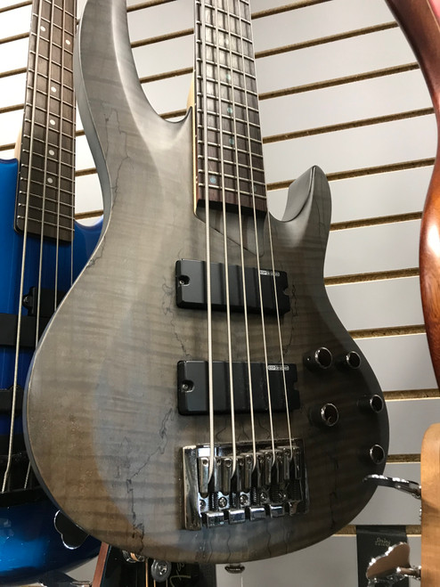 Used LTD B-205 Modern Metal Bass Guitar Silver/Gray 5-String 41123-S000109522