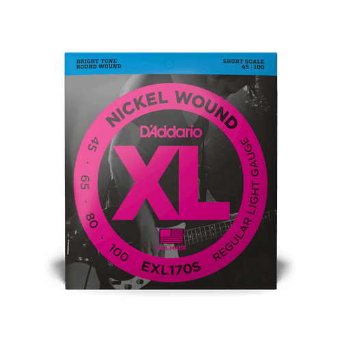 Vist Large View of Product Image Which is New D'Addario EXL-170S XL Regular Short-Scale Light Nickel Bass Strings 45-100