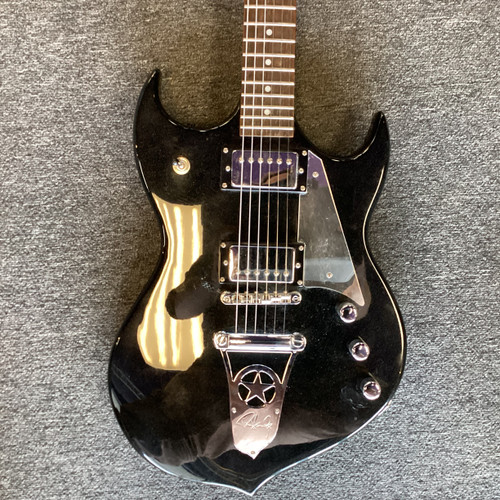 Used Silvertone PS-SN1 Offset Double Cutaway Electric Guitar Black 6-String 40111-S000183449