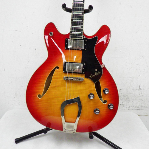 Used Hagstrom Viking Deluxe Semi-Hollow Electric Guitar Cherry Sunburst 40042-S000251151