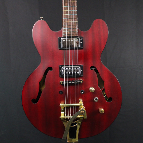 Used Epiphone DOT STUDIO W/ MODS/CASE Semi-Hollow Electric Guitar Red 6-String 40123-S000126258