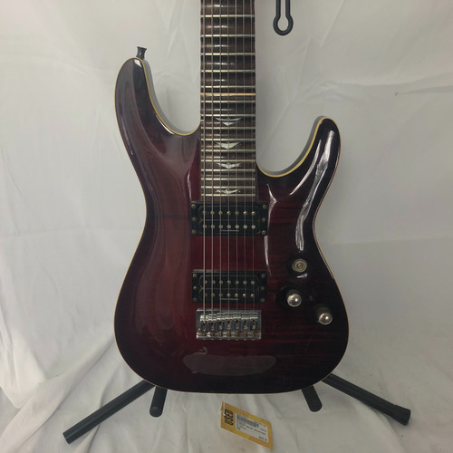Used Schecter DIAMOND SERIES HELLRAISER C7 PLUS Double Cut Electric Guitar Red 7-String 41128-S000102871