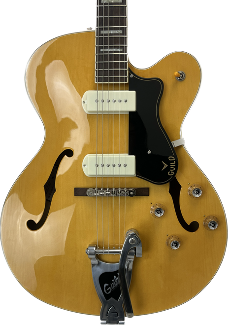 Vist Large View of Product Image Which is Used Guild X-175B Semi-Hollow Electric Guitar Yellow 6-String 41124-S000201073