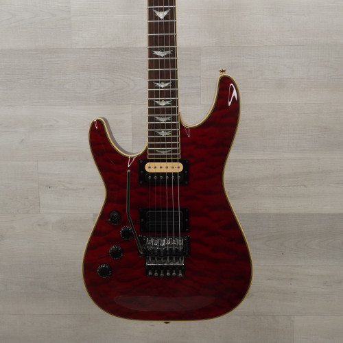 Used Schecter Omen Extreme-FR Left Handed Electric Guitar Red 40015-S000323294