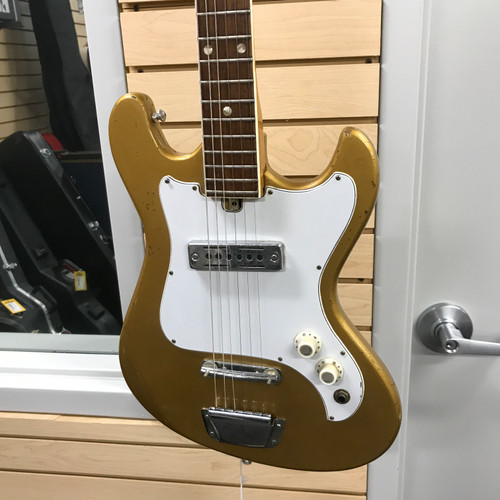 Used TELE-STAR SHORT SCALE Vintage Offset Dbl Cutaway Guitar Goldtop 6-String 41125-S000038415