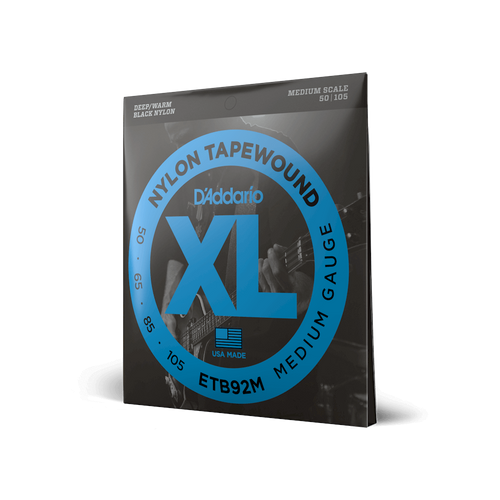 Vist Large View of Product Image Which is New D'Addario ETB92 50-105 Medium, Medium Scale, XL Nylon Tapewound Bass Strings