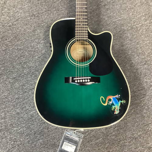 Used Yamaha FG411 C AB Laminate Top Acoustic Guitar Green 40111-S000185526