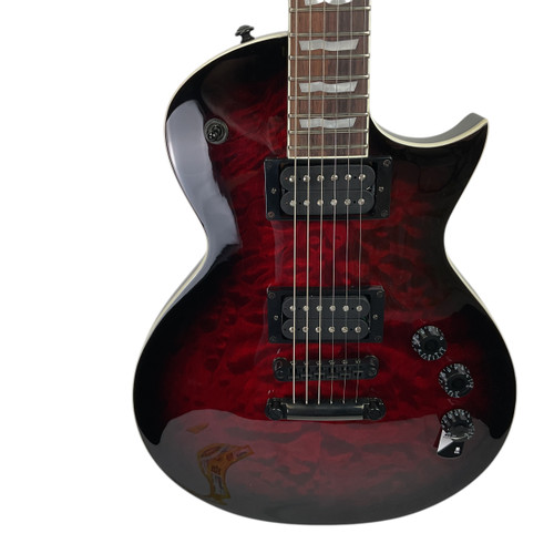 Used LTD EC-256QM LP Type Electric Guitar Red 6-String 41120-S000032880