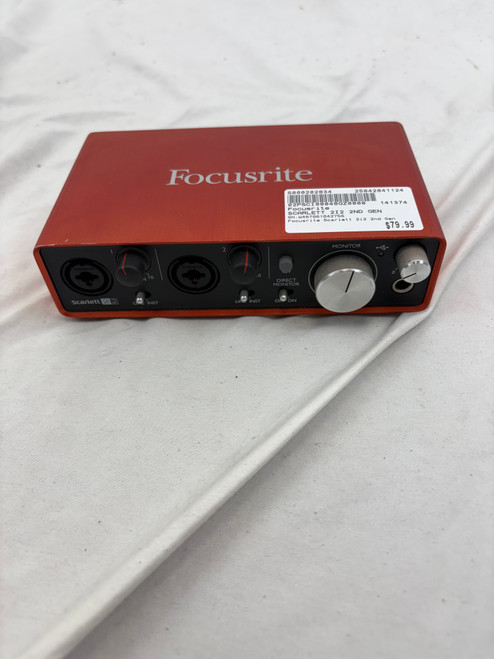 Used Focusrite SCARLETT 2I2 2ND GEN Computer Interface 2 A/D Recording Inputs 41124-S000202834