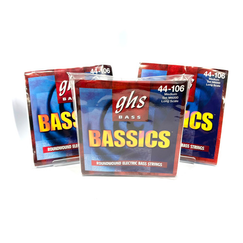 Used GHS 44-106 M6000 3 Pack Bass Guitar Strings