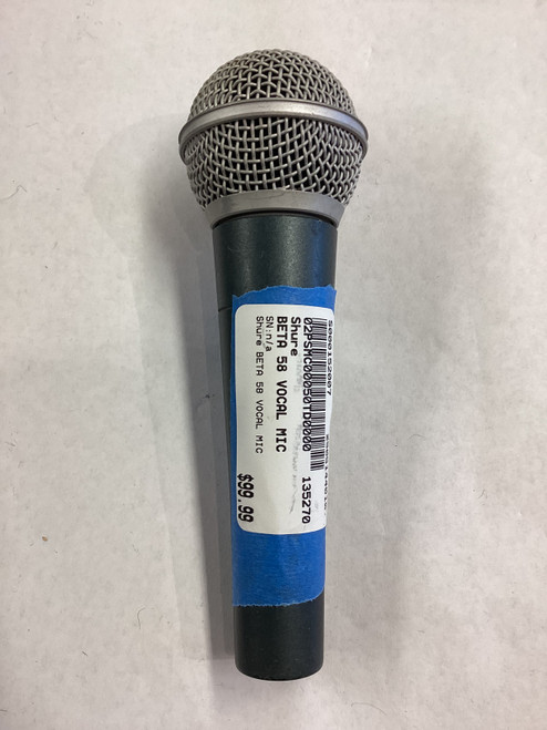 Used Shure BETA 58 VOCAL MIC Dynamic Microphone 40107-S000152007
