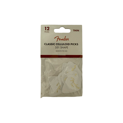Vist Large View of Product Image Which is New FENDER CLASSIC CELLULOID 351 SHAPE WHITE THIN