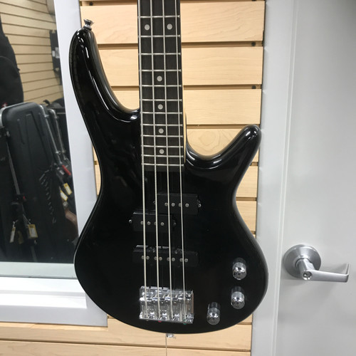 Vist Large View of Product Image Which is Used Ibanez GIO MIKRO BASS Modern Metal Bass Guitar Black 4-String