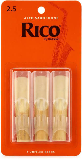 Vist Large View of Product Image Which is New Rico RJA0325 Alto Sax Reeds, 3pk, 2.5 Thickness