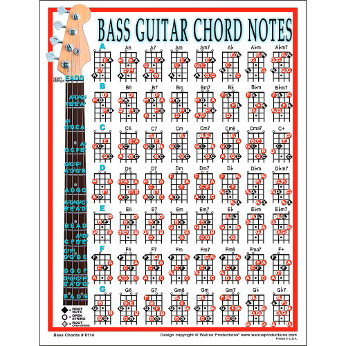 New WALRUS BASS CHORD CHART 40009-WAL-8114