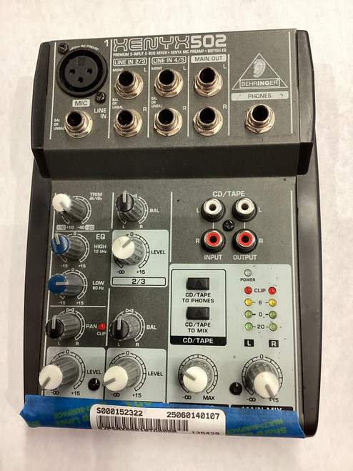 Used Behringer XENYX 502 Compact Mixer 40107-S000152322