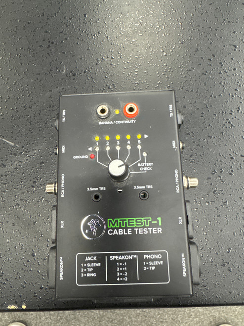 Used Mackie MTEST-1 CABLE TESTER Pro Sound Product 41116-S000048134