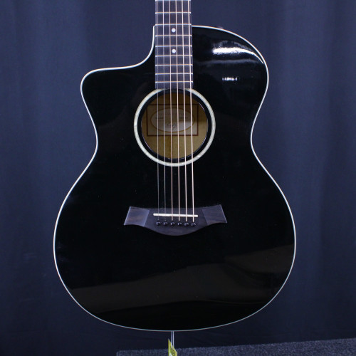 Used Taylor 214CE BLK LEFT HANDED ACOUSTIC ELECTRIC Solid Top Acoustic Guitar Black 40123-S000129861