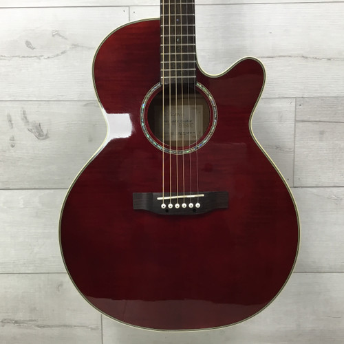 Used Takamine EG540C Solid Top Acoustic Guitar Wine Red 40051-S000114896