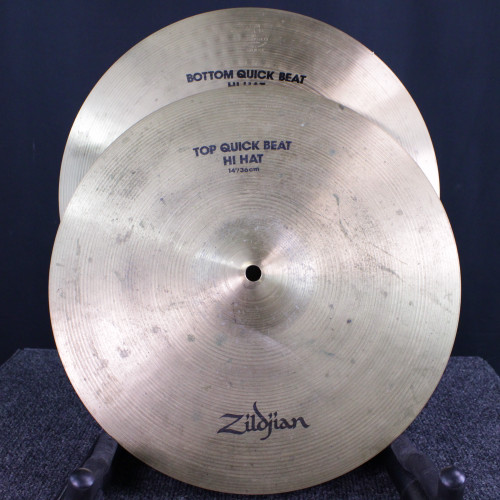 Used Zildjian 14 QUICK BEAT HI HATS Hi Hat Cymbals 14" 40123-S000129935