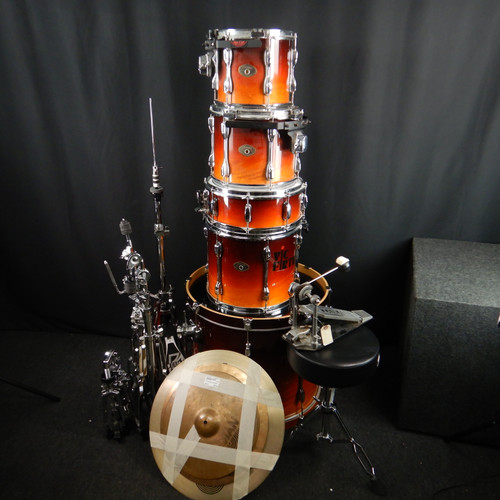 Used Tama 5PC ROCKSTAR W/THE WORKS Drum Shells and Hardware Sunburst 40123-S000130024