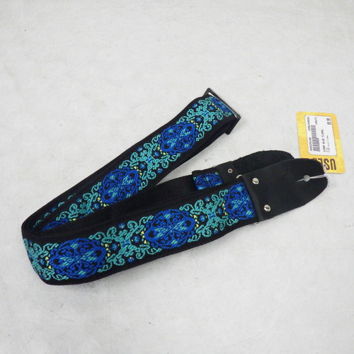 Used Blue Floral Guitar Strap 40042-S000258196