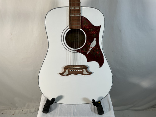 Vist Large View of Product Image Which is Used Epiphone LTD EDITION DOVE PRO Solid Top Acoustic Guitar White