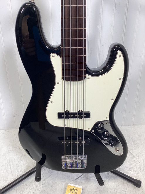 Used Fender MIM FRETLESS JAZZ BASS J Type Bass Guitar Black 4-String 40107-S000152608