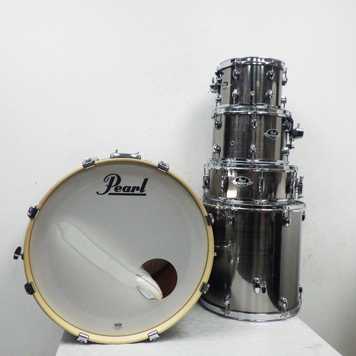 Used Pearl Export Series 5 Piece Drum Kit with  Hardware Silver 40042-S000258317